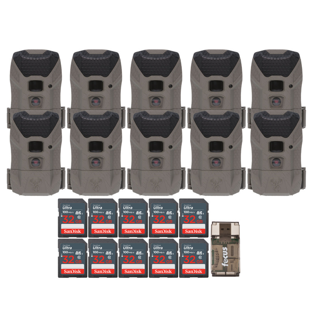 Wildgame Innovations Kicker 2.0 Lightsout Trail Camera with 18MP Resolution (10-Pack) Bundle