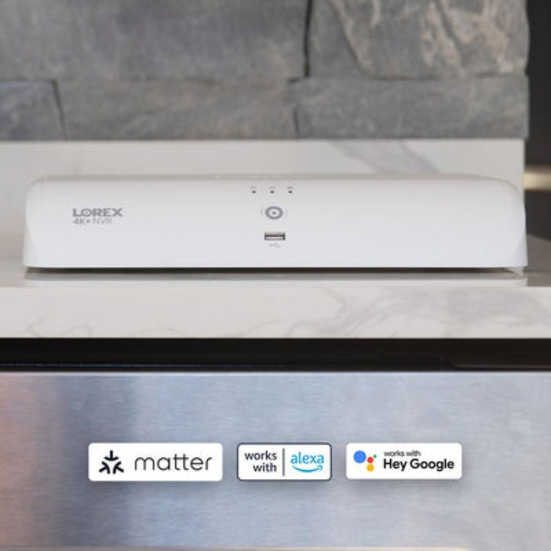 Lorex 4K Fusion 2TB Wired NVR System with Four 4K IP UHD Dome Camera with Color Night Vision (White)