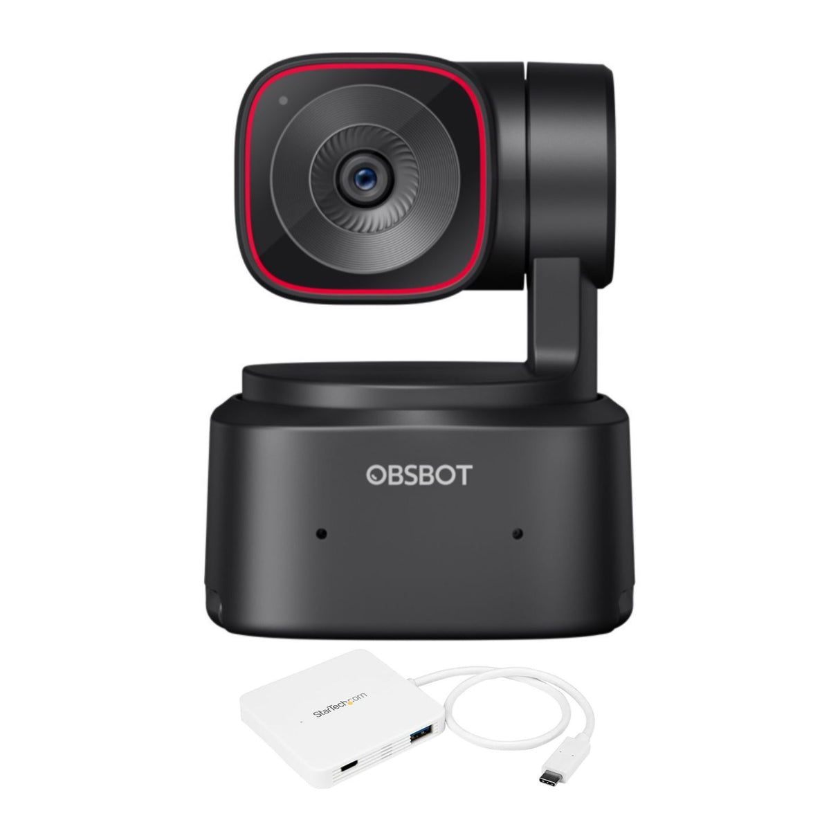 OBSBOT Tiny 2 Lite AI-Powered 4K PTZ Webcam with 3-Port USB-C Expansion Hub for Laptops Bundle
