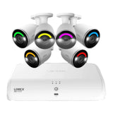 Lorex 4K Fusion 2TB Wired NVR System with Six 4K IP Bullet Smart Security Lighting Cameras (White)