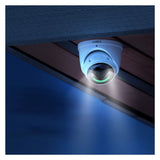 Lorex 4K Fusion 2TB Wired NVR System with Four 4K IP Dome Smart Security Lighting Cameras (White)