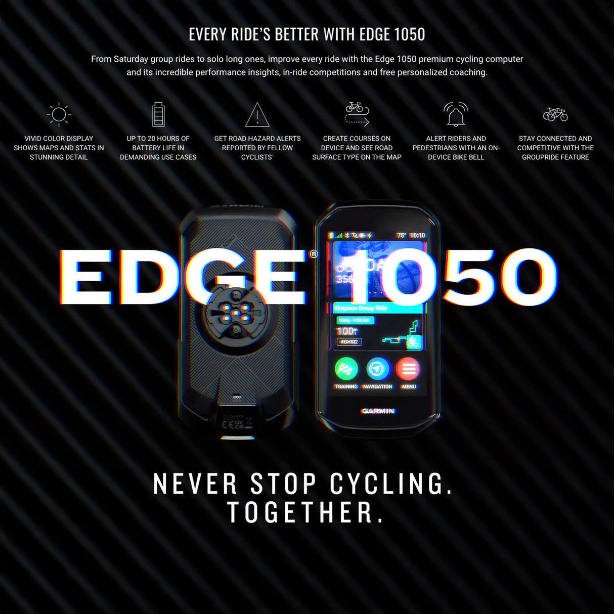 Garmin Edge 1050 Premium Cycling Computer with Multi-Tool and Multi-Tool Paracord Bracelet Bundle