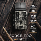 Spypoint FORCE-PRO 30 Megapixel Trail Camera with Lithium Battery Solar Panel Bundle