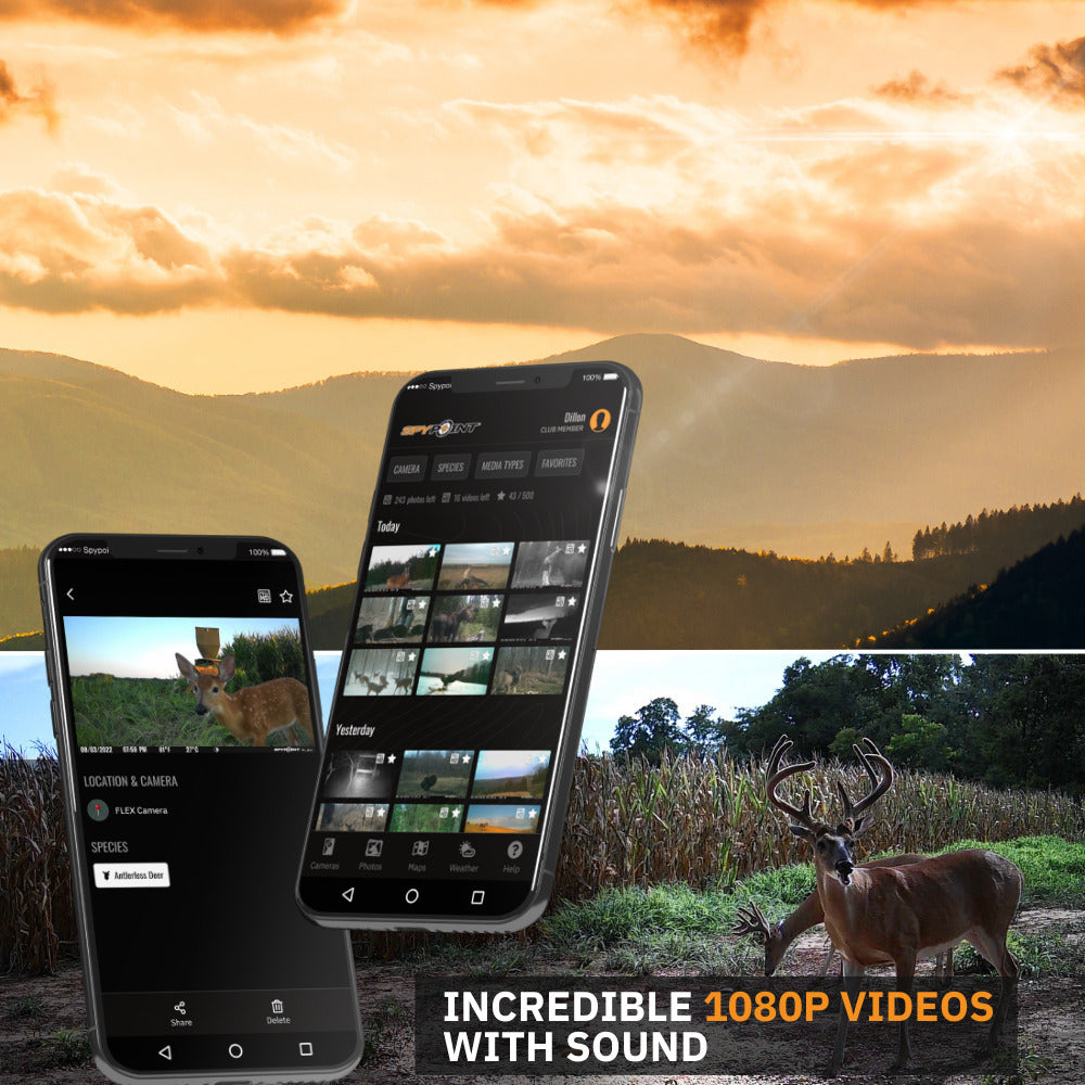 SPYPOINT FLEX-G36 Cellular Trail Camera Bundle: 36MP Photos, 1080p Videos w/Sound, Rechargeable Lith