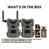 Spypoint FLEX-G 36MP Cellular Trail Camera (2-Pack) and Spypoint 32GB Memory Card (2-Pack) Bundle