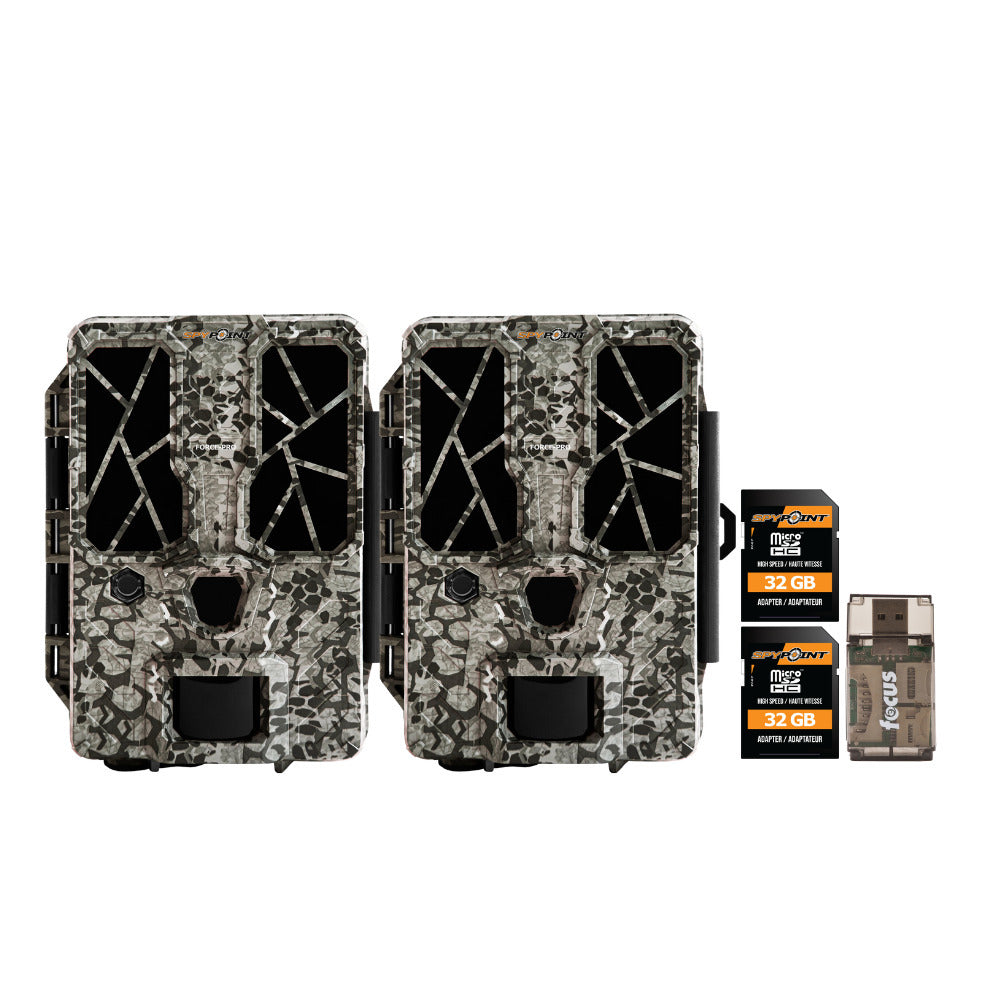Spypoint FORCE-PRO 30 Megapixel Trail Camera (2-Pack) with 32GB Memory Card (2-Pack) Bundle