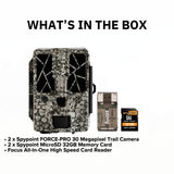 Spypoint FORCE-PRO 30 Megapixel Trail Camera (2-Pack) with 32GB Memory Card (2-Pack) Bundle