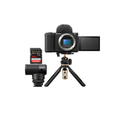 Sony Alpha ZV-E10 II Content Creators’ Camera Body (Black) with Extendable Tripod Bundle