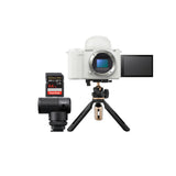 Sony Alpha ZV-E10 II Content Creators’ Camera Body  Only (White) with Extendable Tripod Bundle