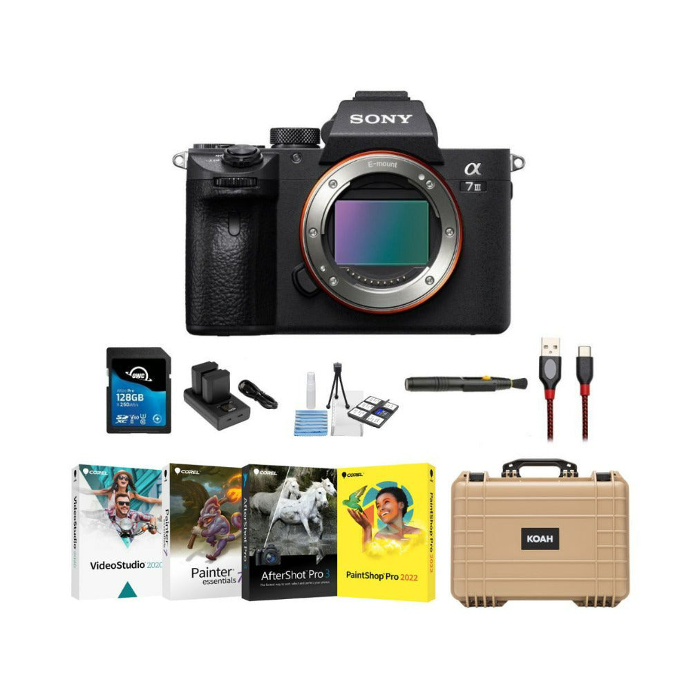 Sony Alpha a7 III Full-Frame Mirrorless Interchangeable Lens Camera with 128GB Memory Card Bundle