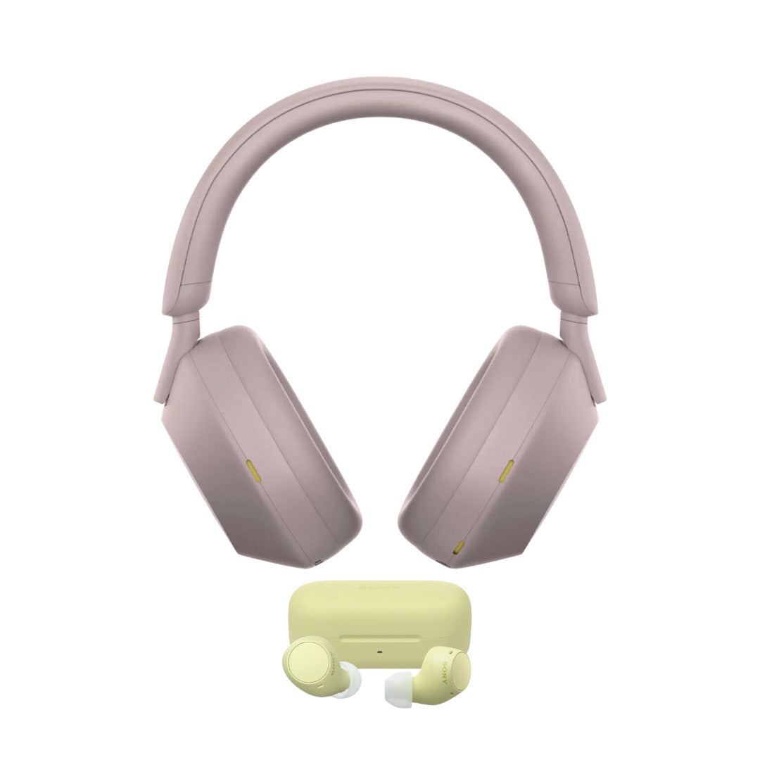 Sony WH-1000XM5 Wireless Noise Canceling Headphones with Dual Processors (Smoky Pink) Bundle