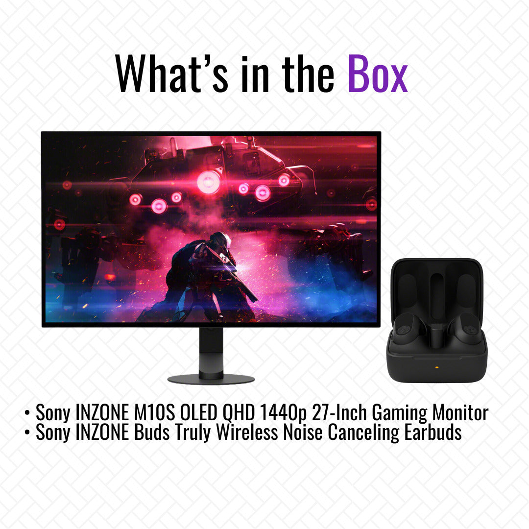Sony INZONE M10S OLED QHD 1440p 27-Inch Gaming Monitor and Sony Gaming Earbuds Bundle