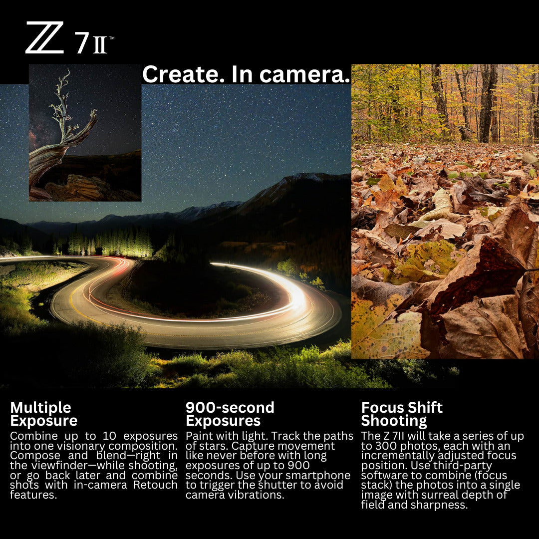 Nikon Z7 II Mirrorless Camera with 24-70mm f4 Lens, Camera Bag and 128GB Memory Card Bundle