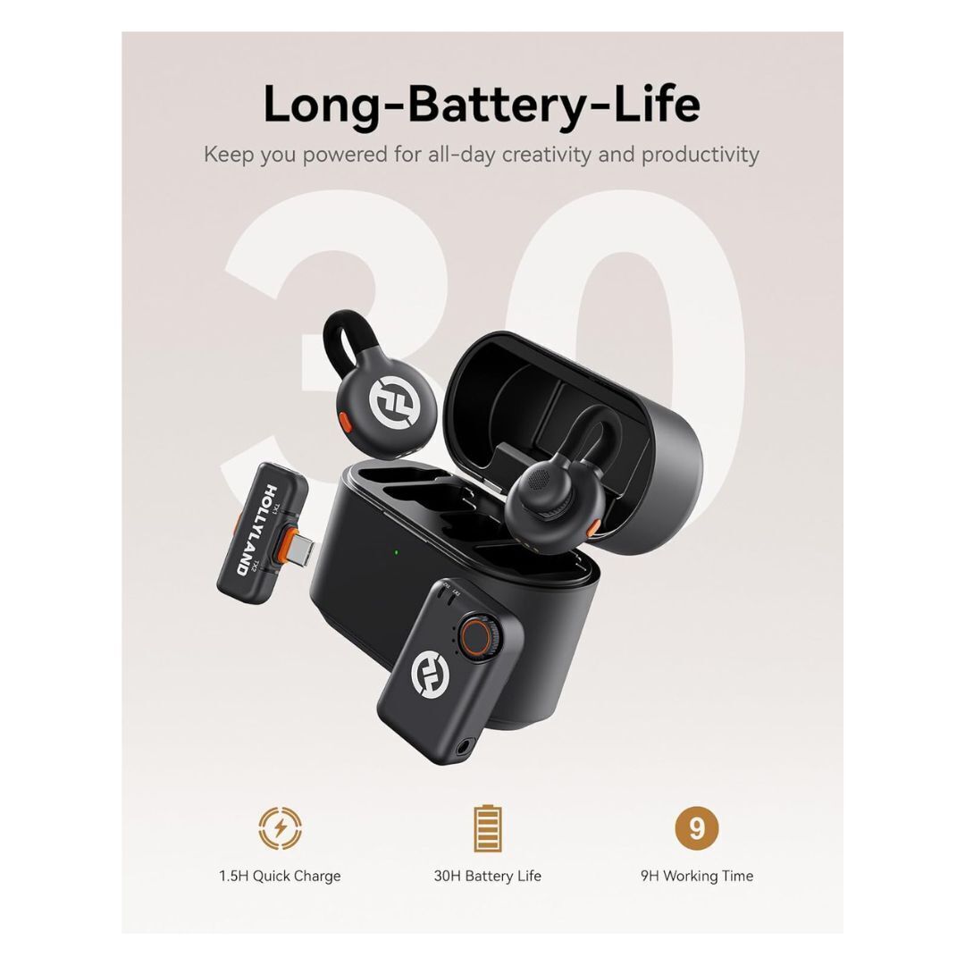 Hollyland LARK M2S Mini Wireless Combo Microphone System (2.4 GHz, Space Gray)