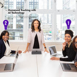 Rocware RC16 4K USB AI Webcam with UHD CMOS Image Sensor and Focus Microfiber Cleaning Cloth Bundle