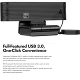 Rocware RC16 4K USB AI Webcam with UHD CMOS Image Sensor and Focus Microfiber Cleaning Cloth Bundle