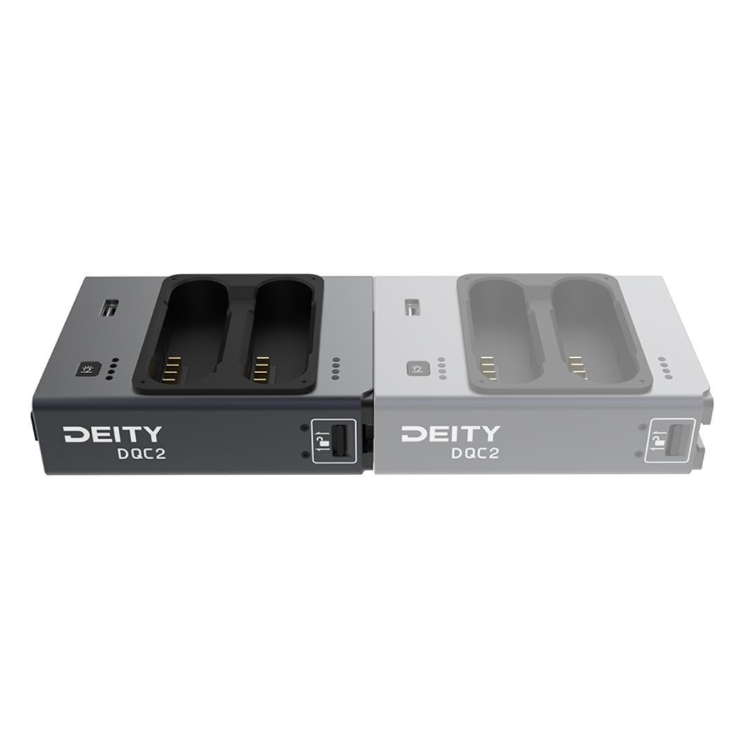 Deity DQC2 2-Bay Smart Battery Charger with Battery Indicator and USB-C Power Input Ports (Black)