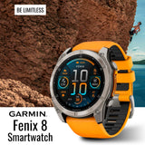 Garmin Fenix 8 Sapphire 47mm GPS Smartwatch (Spark Orange and Graphite) with Hard Case Bundle
