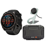 Garmin Fenix 8 AMOLED Sapphire 47mm GPS Smartwatch (Black and Pebble Gray) with Hard Case Bundle