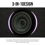 Rocware RC10 4K UHD USB Black Video Bar with 121-Degree Wide FOV and Focus Cleaning Cloth Bundle