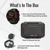 Garmin Fenix 8 51mm GPS Smartwatch with 1.4-Inch AMOLED Display (Slate Gray and Black) Bundle