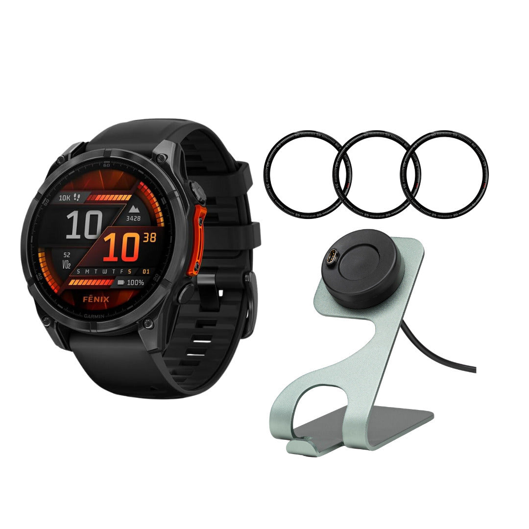 Garmin Fenix 8 51mm GPS Smartwatch with 1.4-Inch AMOLED Display (Slate Gray and Black) Bundle