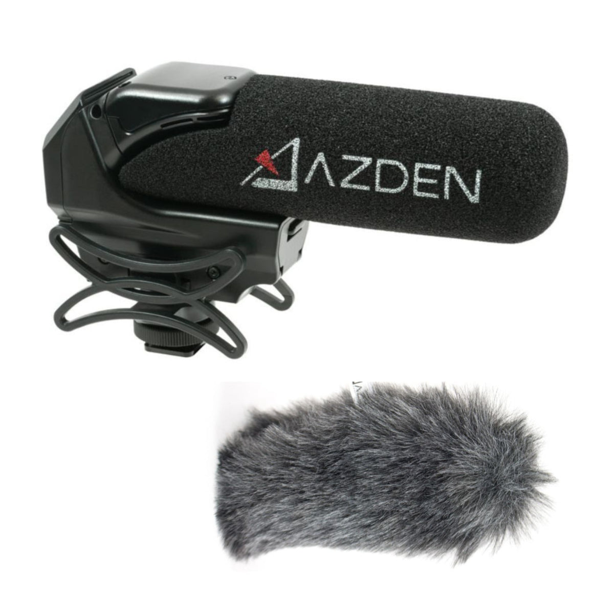 Azden SMX-15 Powered Shotgun Video Microphone (Black) and Windshield Cover (Gray) Bundle