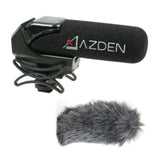 Azden SMX-15 Powered Shotgun Video Microphone (Black) and Windshield Cover (Gray) Bundle