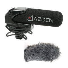 Azden SMX-15 Powered Shotgun Video Microphone (Black) and Windshield Cover (Gray) Bundle