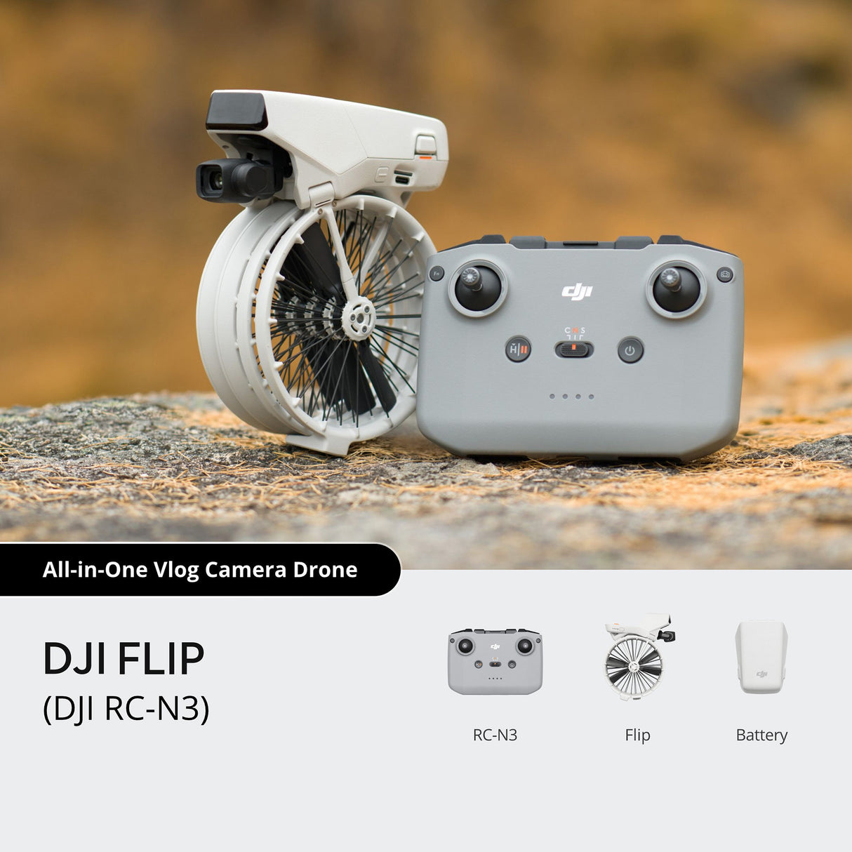DJI Flip Mini Camera Drone with DJI RC-N3 Controller