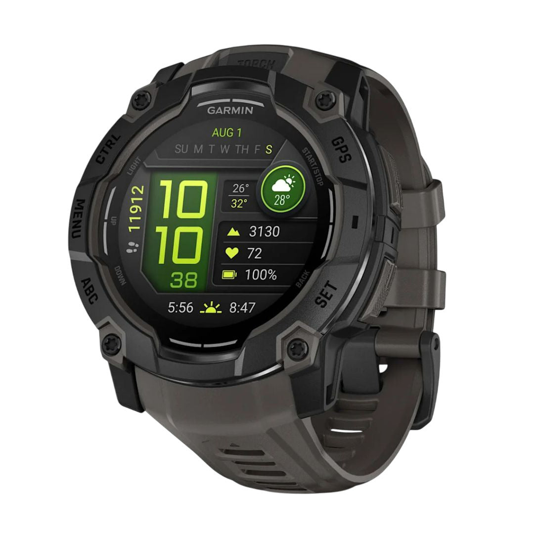 Garmin Instinct 3 50mm GPS Smartwatch with 1.3-Inch AMOLED Display (Black with Charcoal Band)