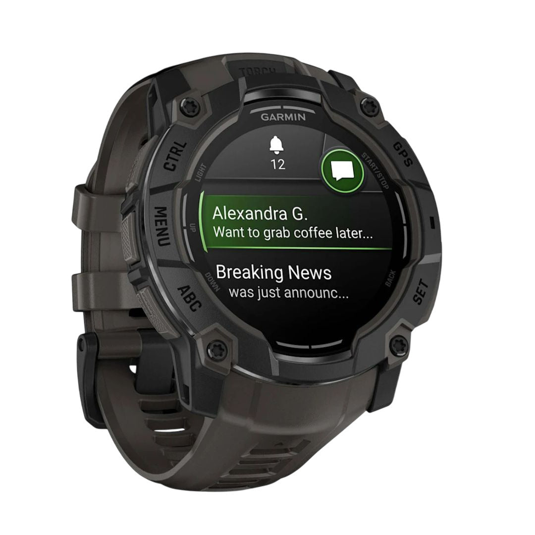Garmin Instinct 3 50mm GPS Smartwatch with 1.3-Inch AMOLED Display (Black with Charcoal Band)