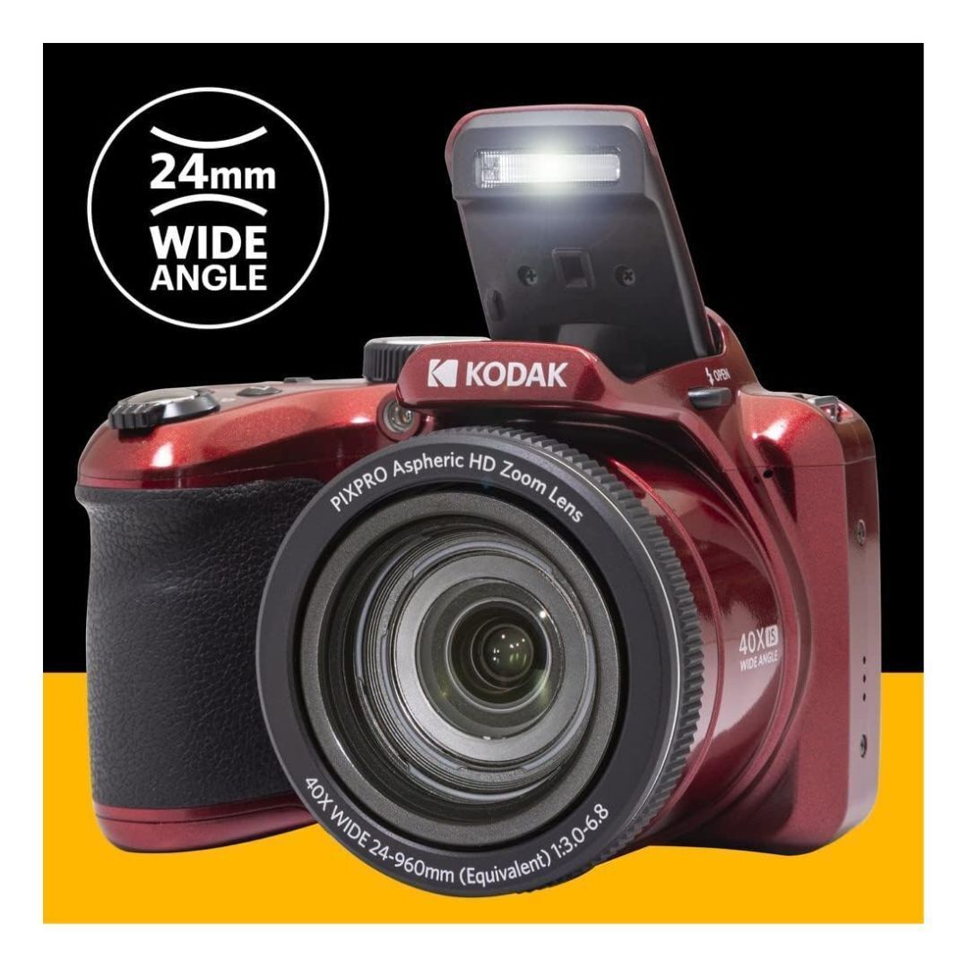 Kodak Pixpro AZ405 Astro Zoom 20MP Digital Camera with 40x Optical Zoom and 1080p Video (Red)
