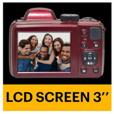 Kodak Pixpro AZ405 Astro Zoom 20MP Digital Camera with 40x Optical Zoom and 1080p Video (Red)
