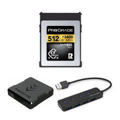 ProGrade Digital 512GB CFexpress 4.0 Type B Gold Memory Card for Mirrorless Cameras Bundle