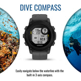 Garmin Descent G1 Dive 45mm GPS Smart Watch (Slate Gray) with Charger Stand and USB Cable Bundle