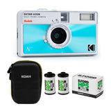 Kodak Ektar H35N 35mm Half Frame Film Camera (Glazed Blue) with 35mm Roll Film Bundle
