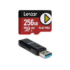 Lexar 256GB PLAY PRO Express Memory Card with 2-in-1 USB 3.0 Memory Card Reader Bundle