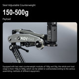 Movmax Blade Arm for DJI Pocket 3, Insta 360, and GoPro HERO 12 Cameras and Hoop Connector Bundle