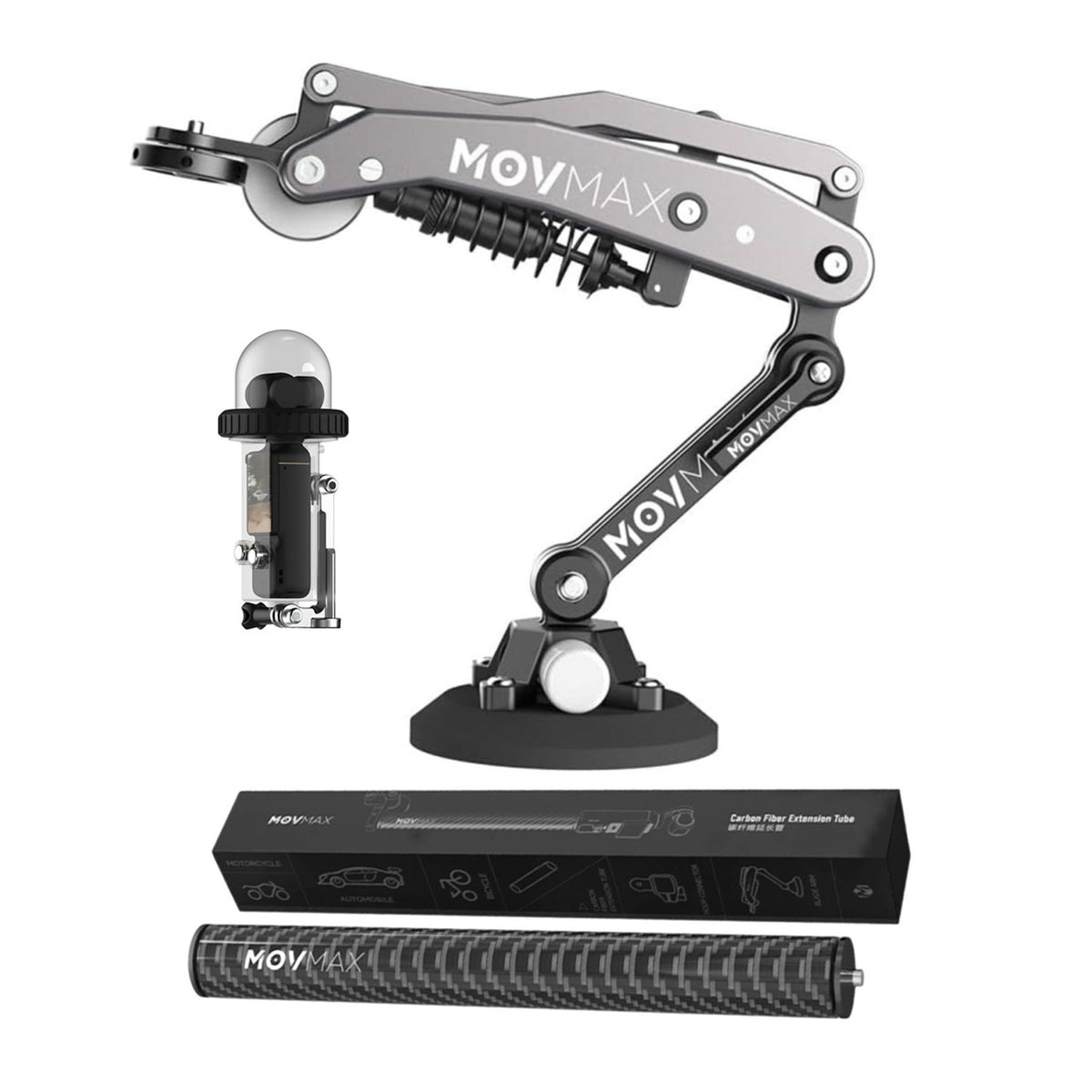 Movmax Blade Arm for DJI Pocket 3, Insta 360, and GoPro HERO 12 Cameras and Extension Tube Bundle