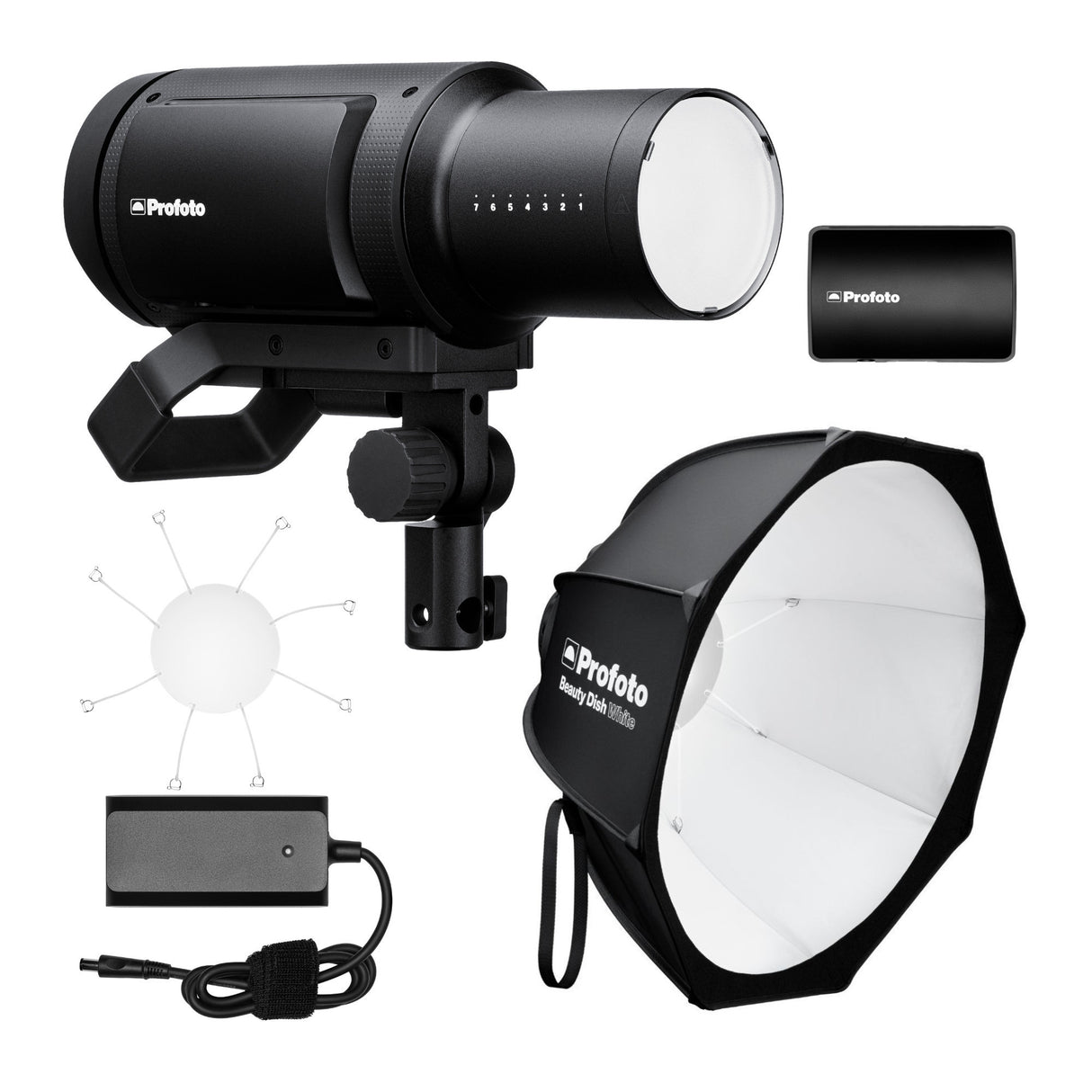 Profoto Pro-B3 Single Kit with Profoto Li-Ion Battery 4S2P and Profoto Beauty Dish (White) Bundle