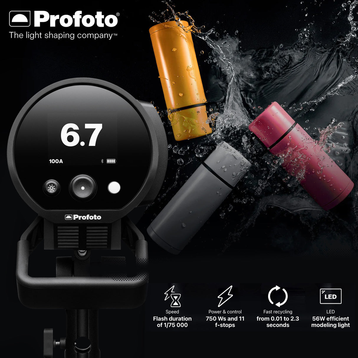 Profoto Pro-B3 Single Kit with Profoto Li-Ion Battery 4S2P and Profoto Beauty Dish (Gray) Bundle