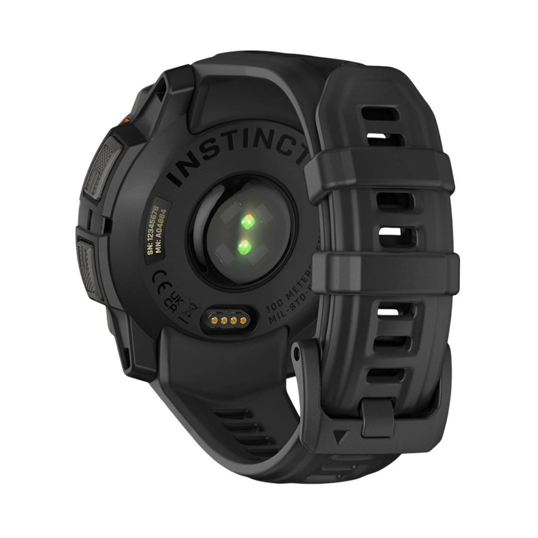 Garmin Instinct 3 50mm Solar GPS Smartwatch with Built-In Flashlight (Black with Charcoal Band)