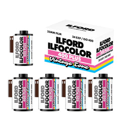 Ilford Ilfocolor Vintage Tone 400 Plus 24 Exposures Color Film Roll (5-Pack) Bundle