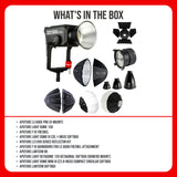 Aputure LS 600X Pro (V-Mount), Light Dome 150, F10 Fresnel, and Softboxes Bundle