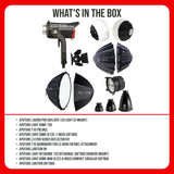Aputure LS600D PRO Daylight LED Light (V-Mount), Light Dome 150, F10 Fresnel, and Softboxes Bundle