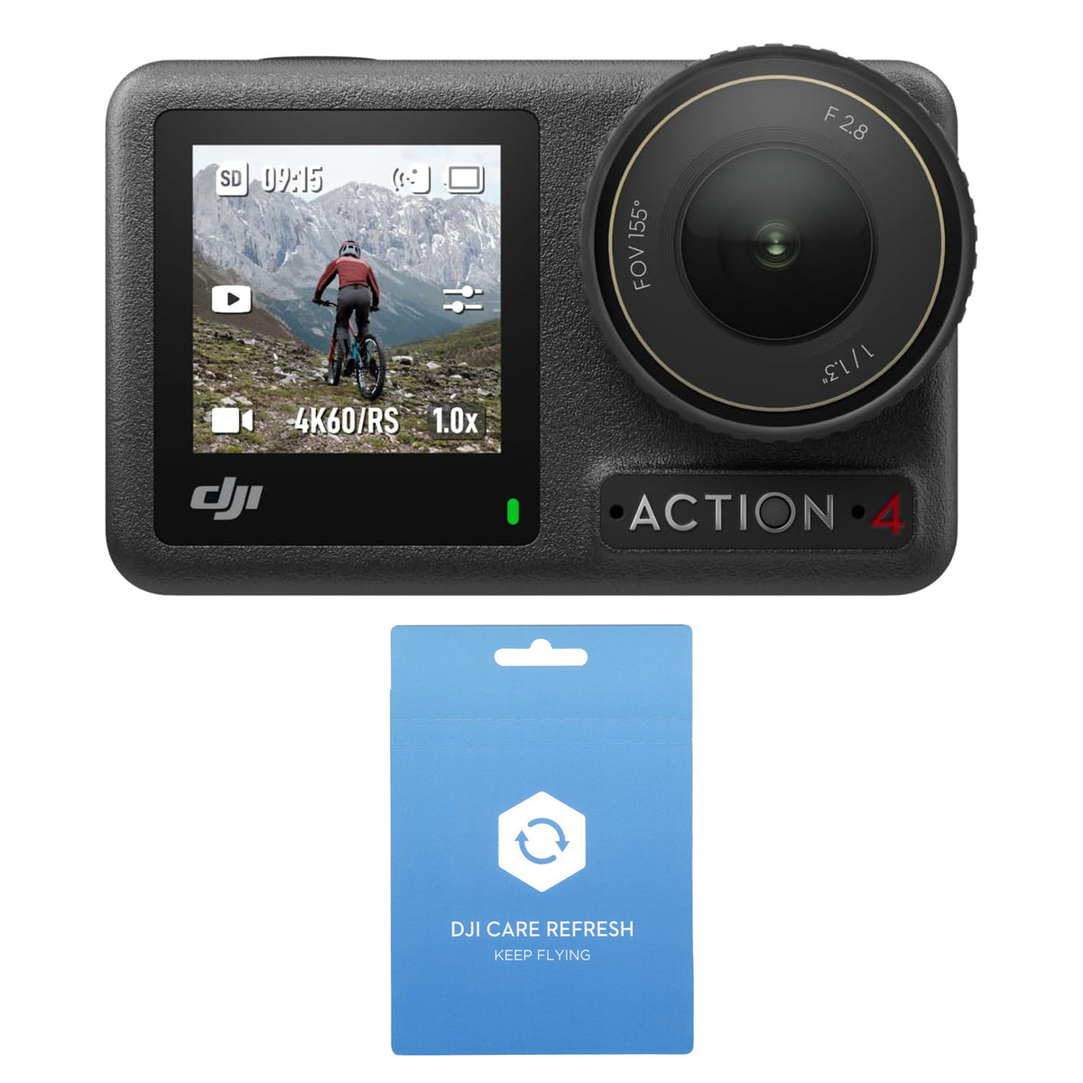 DJI Osmo Action 4 Camera Standard Combo Bundle with Care Refresh 2-Year Plan Card