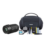 Panasonic V900 Full HD Camcorder 24x Optical Zoom (Black) with 128GB SDXC Memory Card Bundle