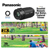 Panasonic V900 Full HD Camcorder 24x Optical Zoom (Black) with 128GB SDXC Memory Card Bundle