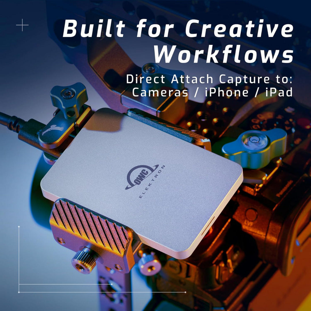 OWC Envoy Pro Elektron 1TB Mini-Sized SSD with Weather-Resistant Body (Silver) and OWC Cable Bundle